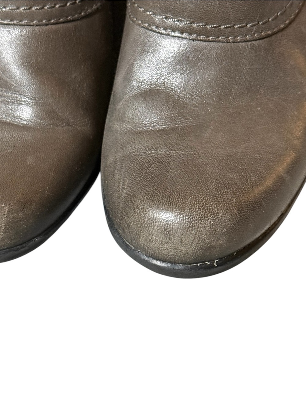 Clarks Genette Danby Gray Leather Booties Shooties Heel Women's Size 6M - Picture 3 of 8